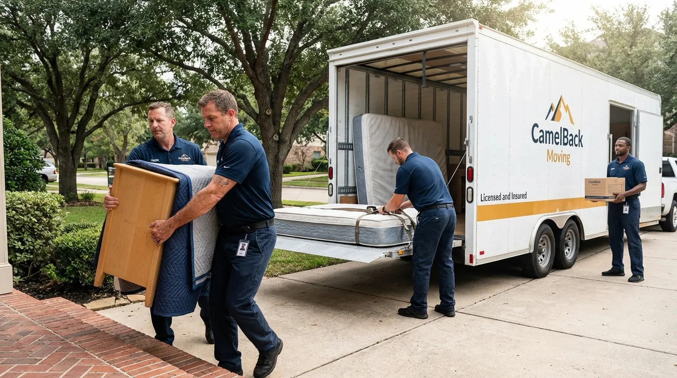 Crew loading residential truck for cross-state move from Salinas, PR